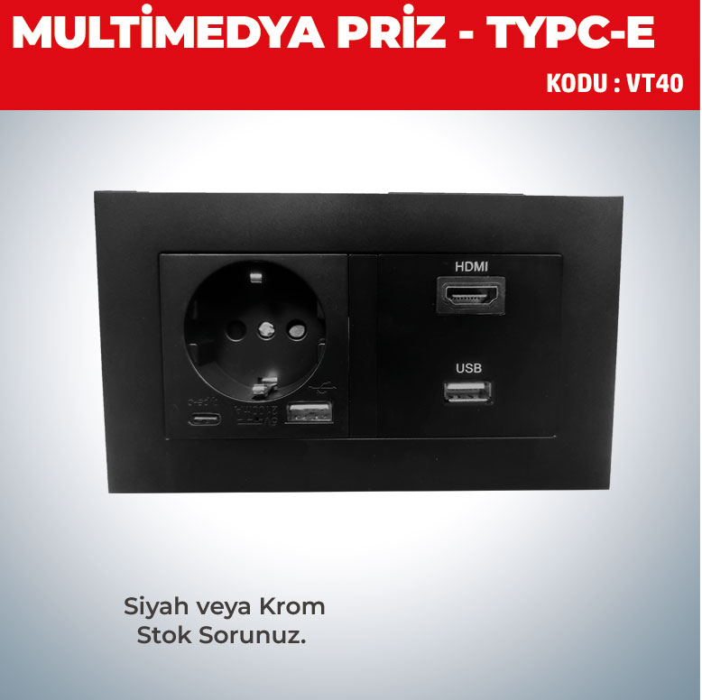 MULTİMEDYA TYPE-C PRİZ